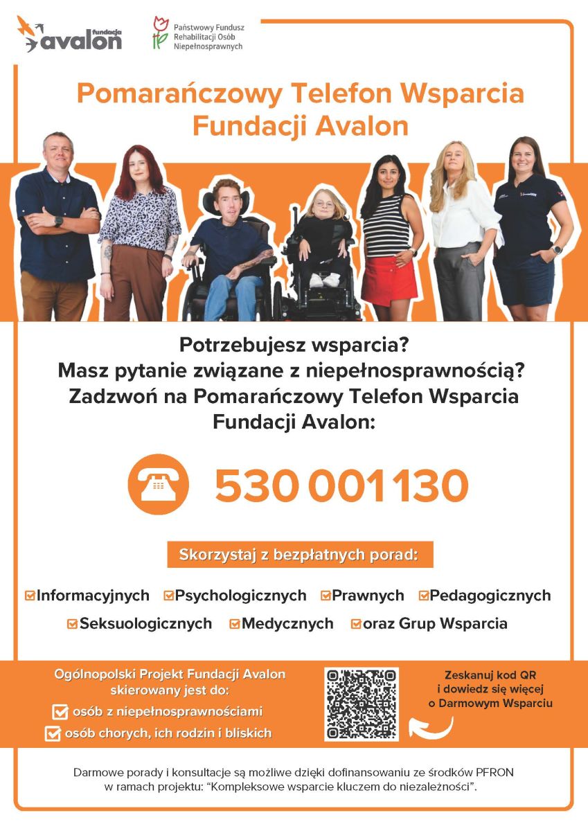 Zdjęcie: Pomarańczowy Telefon Wsparcia Fundacji Avalon